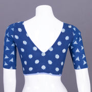 Blue Indigo Handblock Printed Cotton Blouse Without Lining 10069520 - Avishya