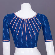 Blue Indigo Handblock Printed Cotton Blouse Without Lining 10069521 - Avishya