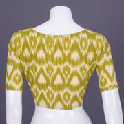 Green Handcrafted Ikat Cotton Blouse 10069578 - Avishya