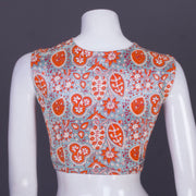 Blue Handblock Printed Mashru Blouse 10069600 - Avishya