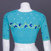 Blue Embroidered Mangalgiri Cotton Blouse 10069609 - Avishya