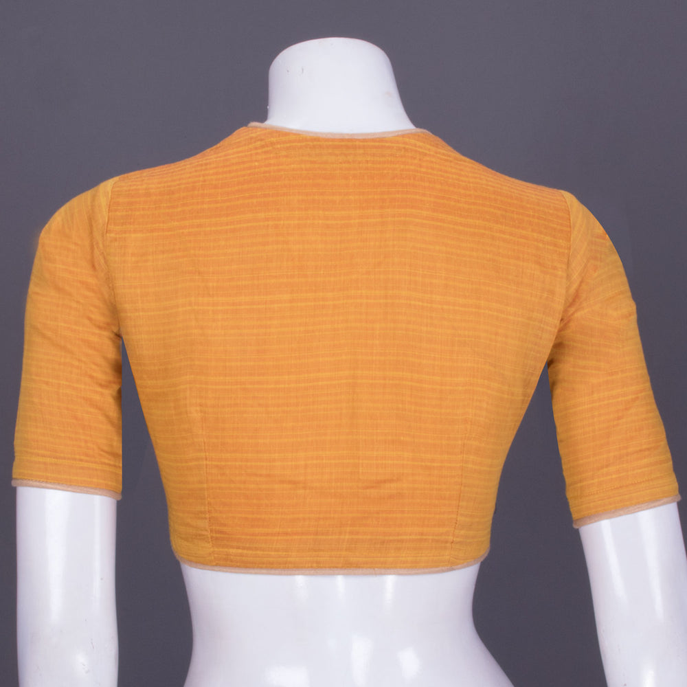 Orange Handcrafted Silk Cotton Blouse 10069760 - Avishya