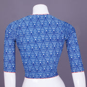 Blue Handblock Printed Cotton Blouse 10069764 - Avishya