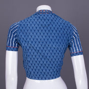 Blue Handblock Printed Cotton Blouse 10069765 - Avishya
