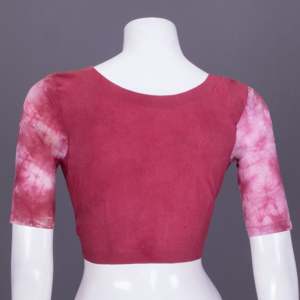 Rouge Pink Shibori Cotton Blouse 10069766 - Avishya