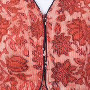 Rust Red Handblock Printed Cotton Blouse 10069772 - Avishya