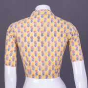 Yellow Handblock Printed Cotton Blouse 10069773 - Avishya