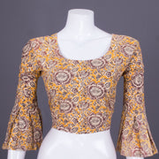 Yellow Handblock Printed Cotton Blouse 10069777 - Avishya