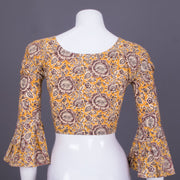 Yellow Handblock Printed Cotton Blouse 10069777 - Avishya