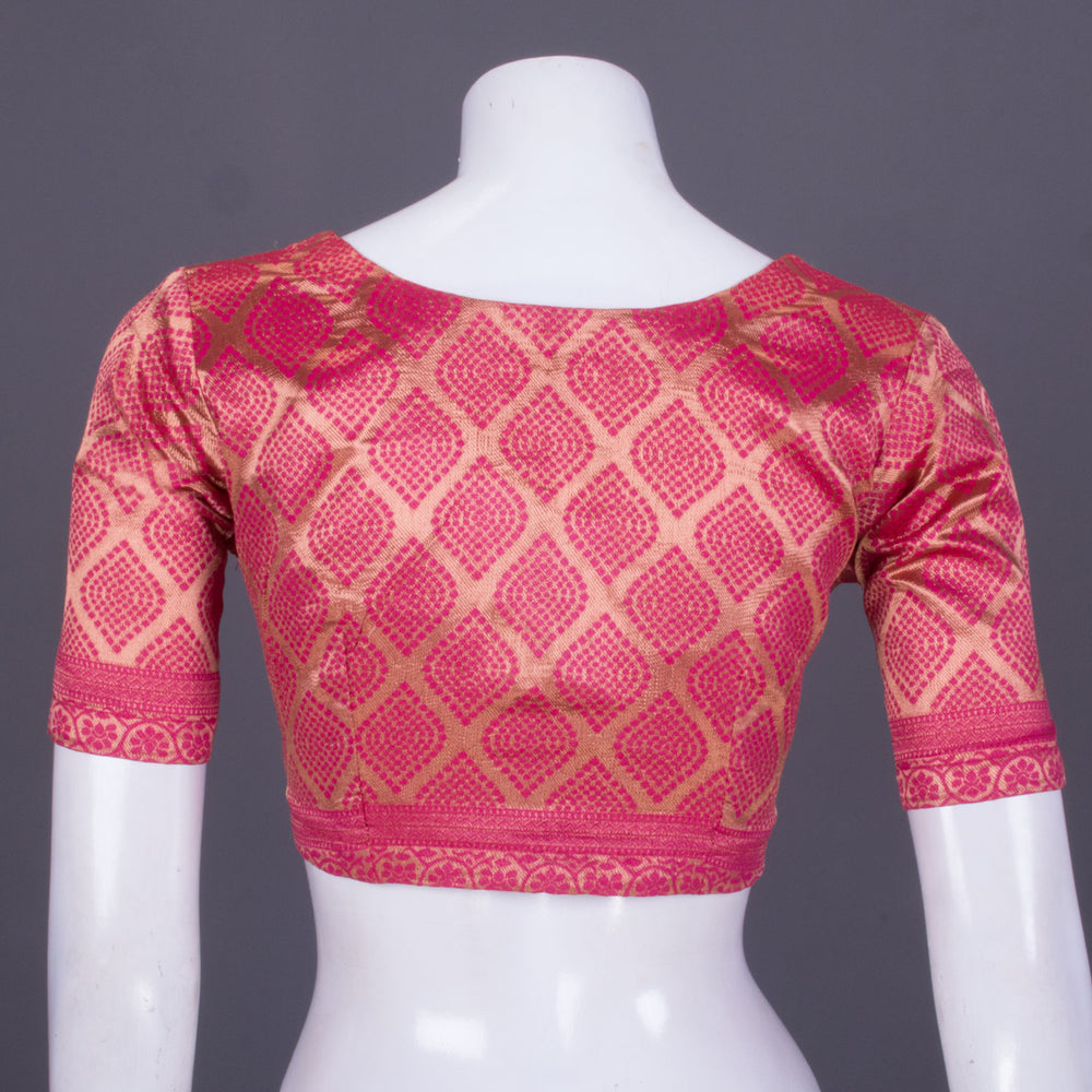 Pink Banarasi Silk Cotton Blouse 10069787 - Avishya