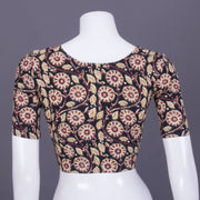Black Handblock Printed Cotton Blouse 10069789 - Avishya