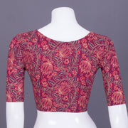 Maroon Handblock Printed Cotton Blouse 10069791 - Avishya