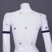 White Jamdani Cotton Blouse 10069792 - Avishya