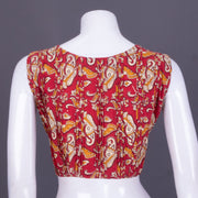 Red Handblock Printed Cotton Blouse 10069794 - Avishya