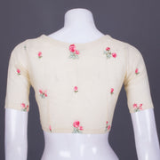 Beige Embroidered Cotton Blouse 10069796 - Avishya