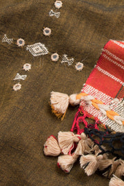 Green Handloom Bhujodi Tussar Cotton Saree 10069840 - Avishya