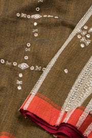 Green Handloom Bhujodi Tussar Cotton Saree 10069840 - Avishya