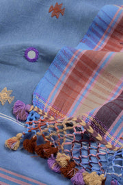 Blue Handloom Bhujodi Kala Cotton Saree 10069845 - Avishya