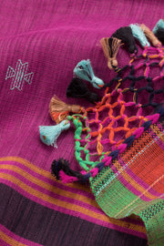 Magenta Handloom Bhujodi Linen Saree 10069847 - Avishya