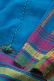 Blue Handloom Bhujodi Kala Cotton Saree 10069854 - Avishya