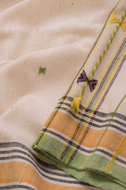 Beige Handloom Bhujodi Kala Cotton Saree 10069855 - Avishya