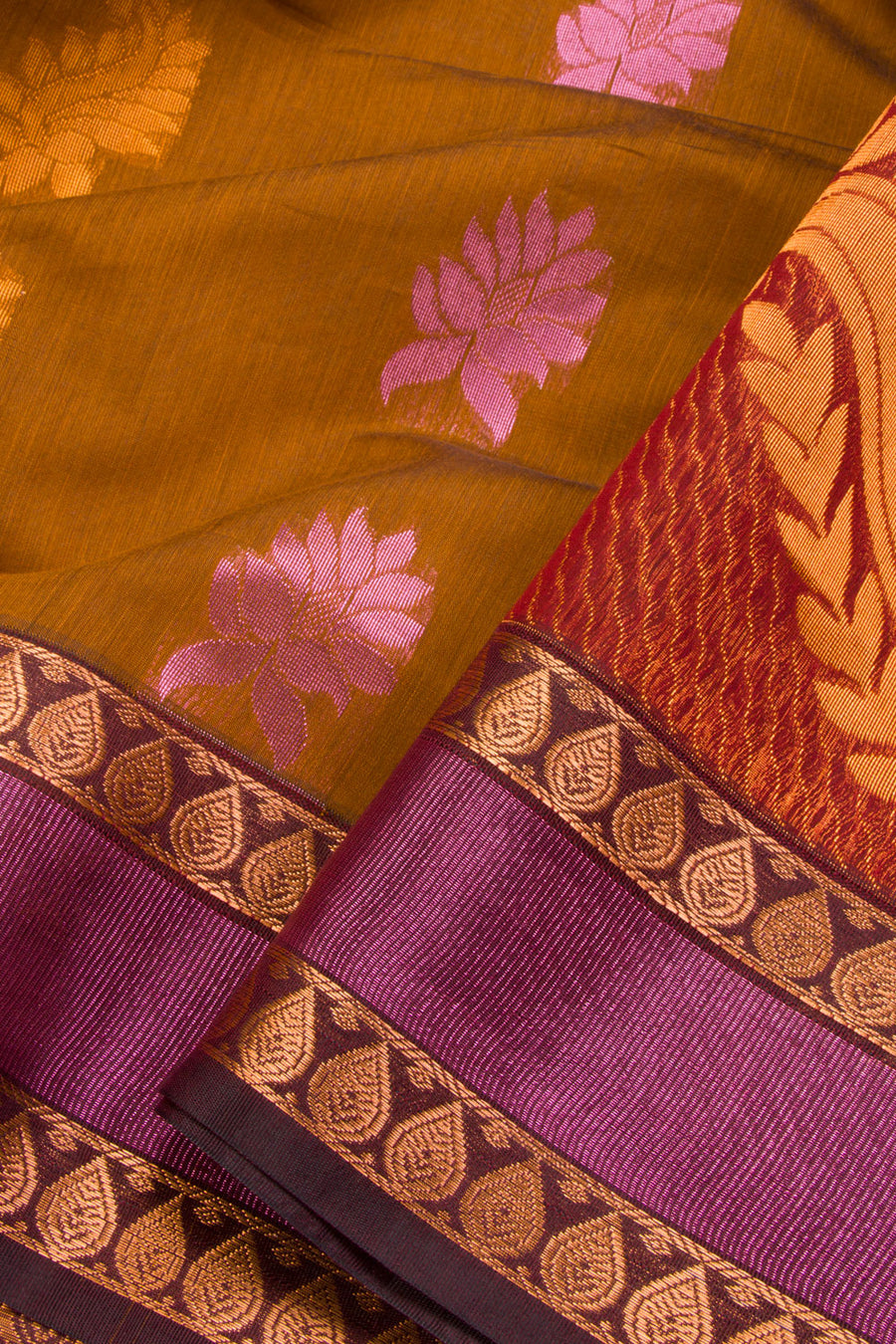 Brown South Silk Cotton Saree 10069862 - Avishya
