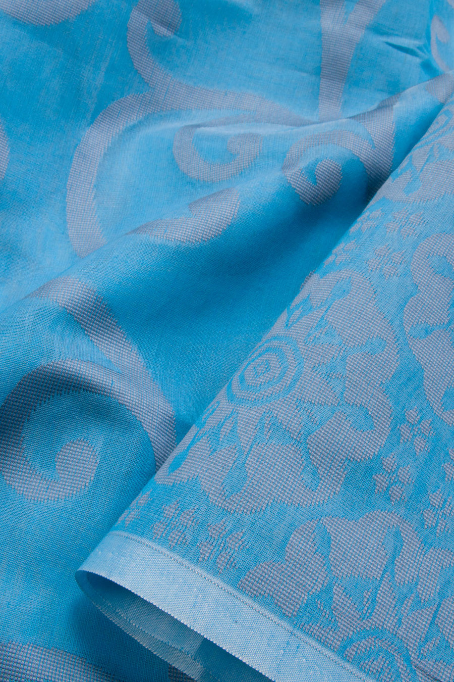 Blue South Silk Cotton Saree 10069874 - Avishya