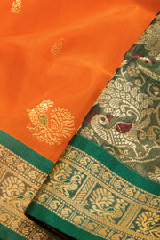 Orange Madurai Silk Cotton Saree 10069896 - Avshya