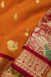 Orange Madurai Silk Cotton Saree 10069899 - Avishya