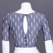 Grey Handcrafted Ikat Cotton Blouse Without Lining 10069942 - Avishya