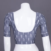 Grey Handcrafted Ikat Cotton Blouse Without Lining 10069944 - Avishya