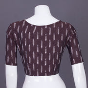 Brown Handcrafted Ikat Cotton Blouse Without Lining 10069959 - Avishya