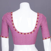 Mauve Aari Embroidered Tussar Silk Blouse 10077722
