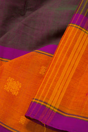 Dual Tone Maroon Handloom Chettinad Cotton Saree 10069990 - Avishya