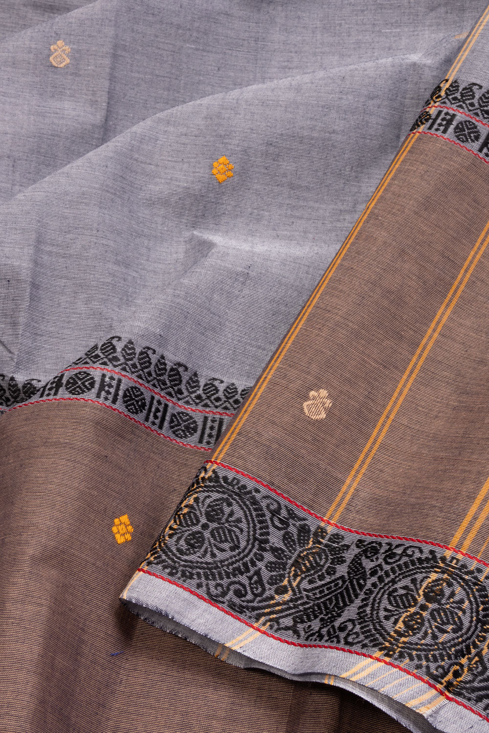Grey Handloom Chettinad Cotton Saree 10070046 - Avishya