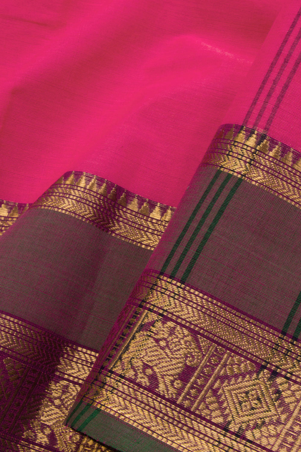 Pink Handloom Chettinad Cotton Saree 10070073 - Avishya