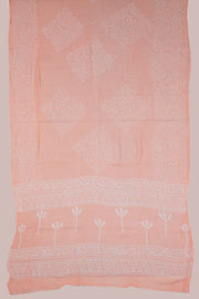 Peach 3-Piece Mulmul Cotton Salwar Suit Material 