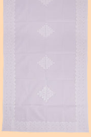 White Solid Style Cutwork Applique Embroidered Cotton 3 Piece Salwar Suit Material 10070151