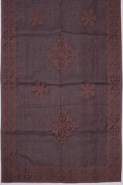  Brown Solid Style Cutwork Applique Embroidered Cotton 3 Piece Salwar Suit Material 10070153