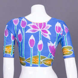 Blue Batik Handpainted Cotton Blouse-Avishya-10070198