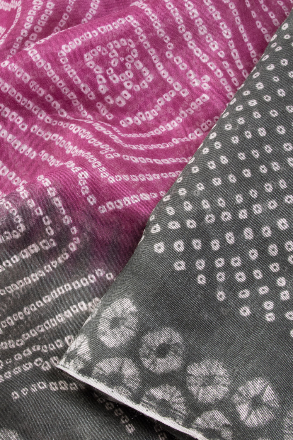 Mulberry Purple Digital Printed Linen Saree with Bandhini Pallu 10070290 - Avishya