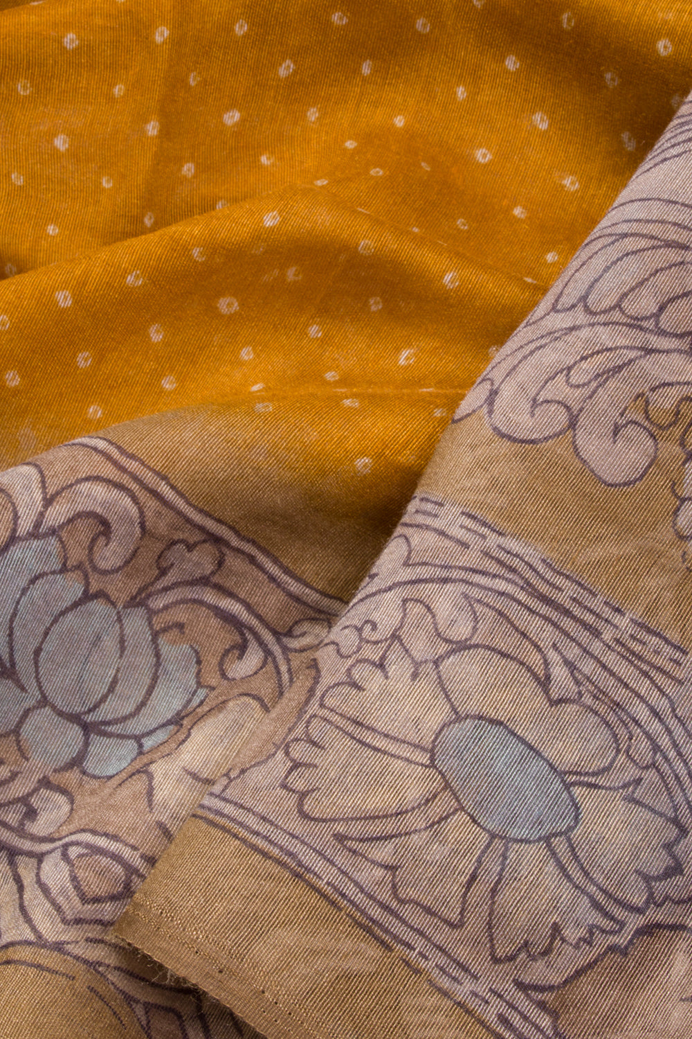 Mustard Yellow Digital Printed Linen Saree 10070291 - Avishya