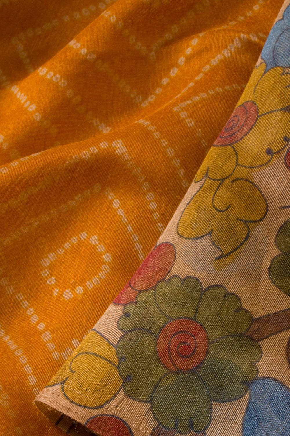 Dutch Orange Digital Printed Linen Saree 10070295 - Avishya