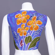 Egyptian Blue Batik Hand painted Cotton Blouse 10070374 - Avishya