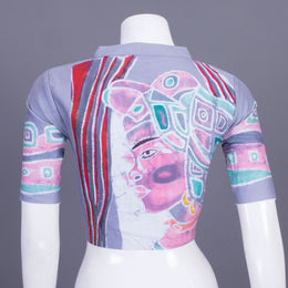 Coin Grey Batik Hand painted Cotton Blouse 