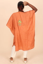 Brick Orange Sozni Embroidered Cotton Kaftan 10070457v