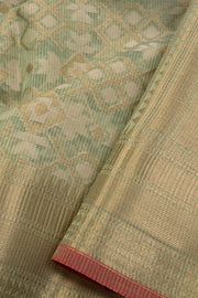 Sage Green Handloom Banarasi Silk Cotton Saree 10070511