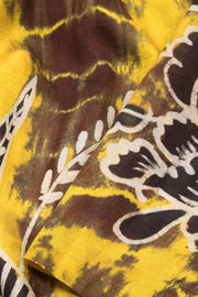 Yellow Batik Tussar Silk  Saree 