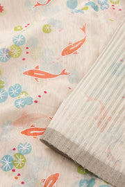 White Handloom Printed Chanderi Saree 10071042