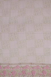 White 3-Piece Cotton Salwar Suit Material With Chiffon Dupatta 10070121